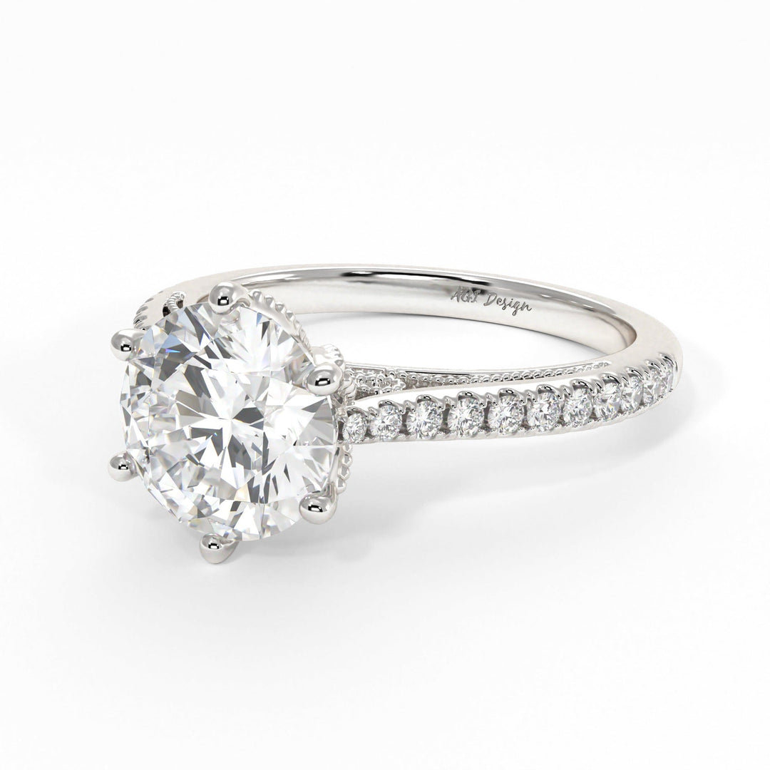 AGIDesignShop Zoe Round Moissanite Engagement Ring