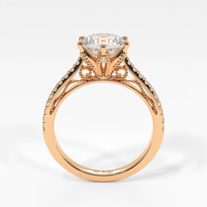 AGIDesignShop Zoe Round Moissanite Engagement Ring