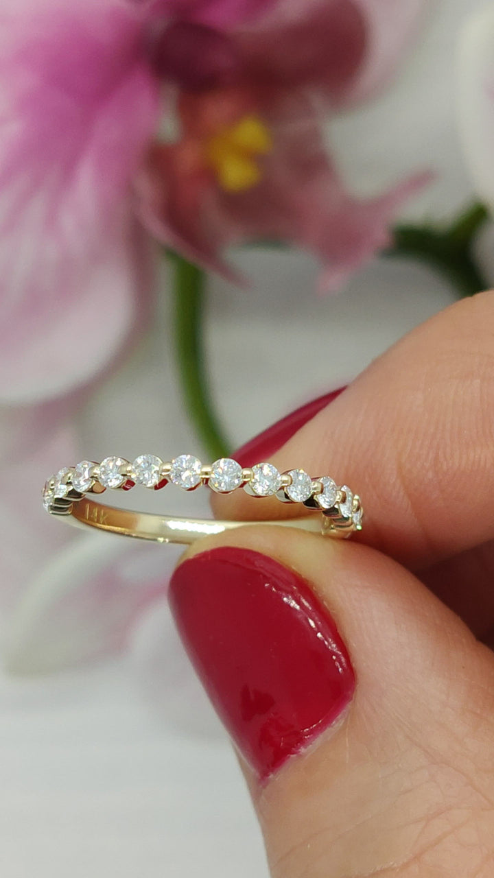 April Floating Lab-Created Diamonds Semi-Eternity Band 