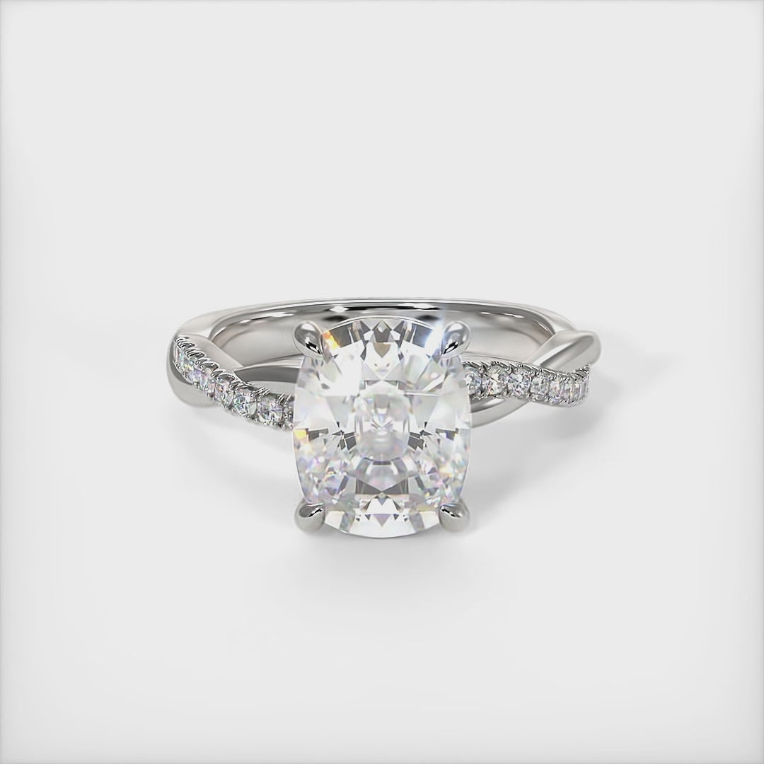 Claudia Elongated Cushion Moissanite  Engagement Ring