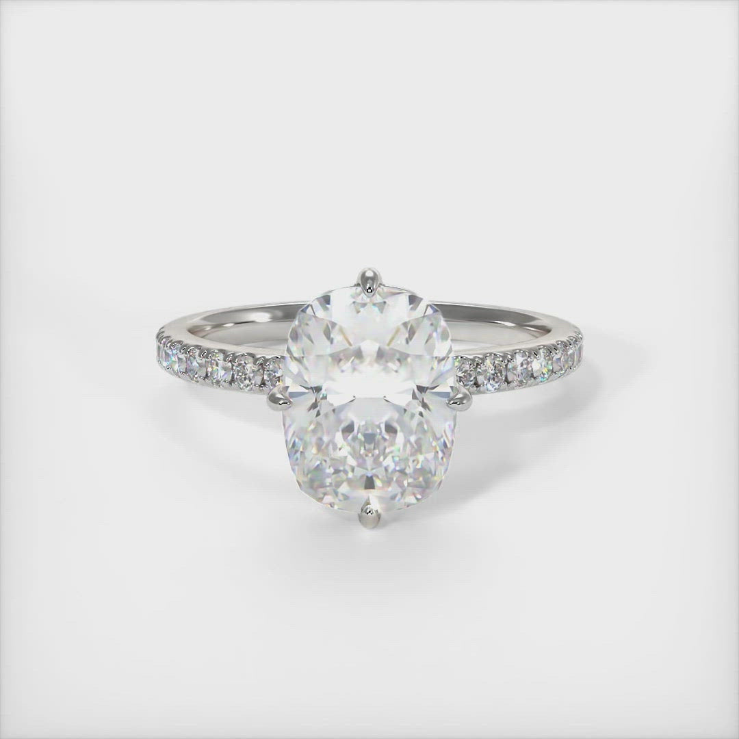 Patricia Elongated Cushion Cut Moissanite Engagement Ring
