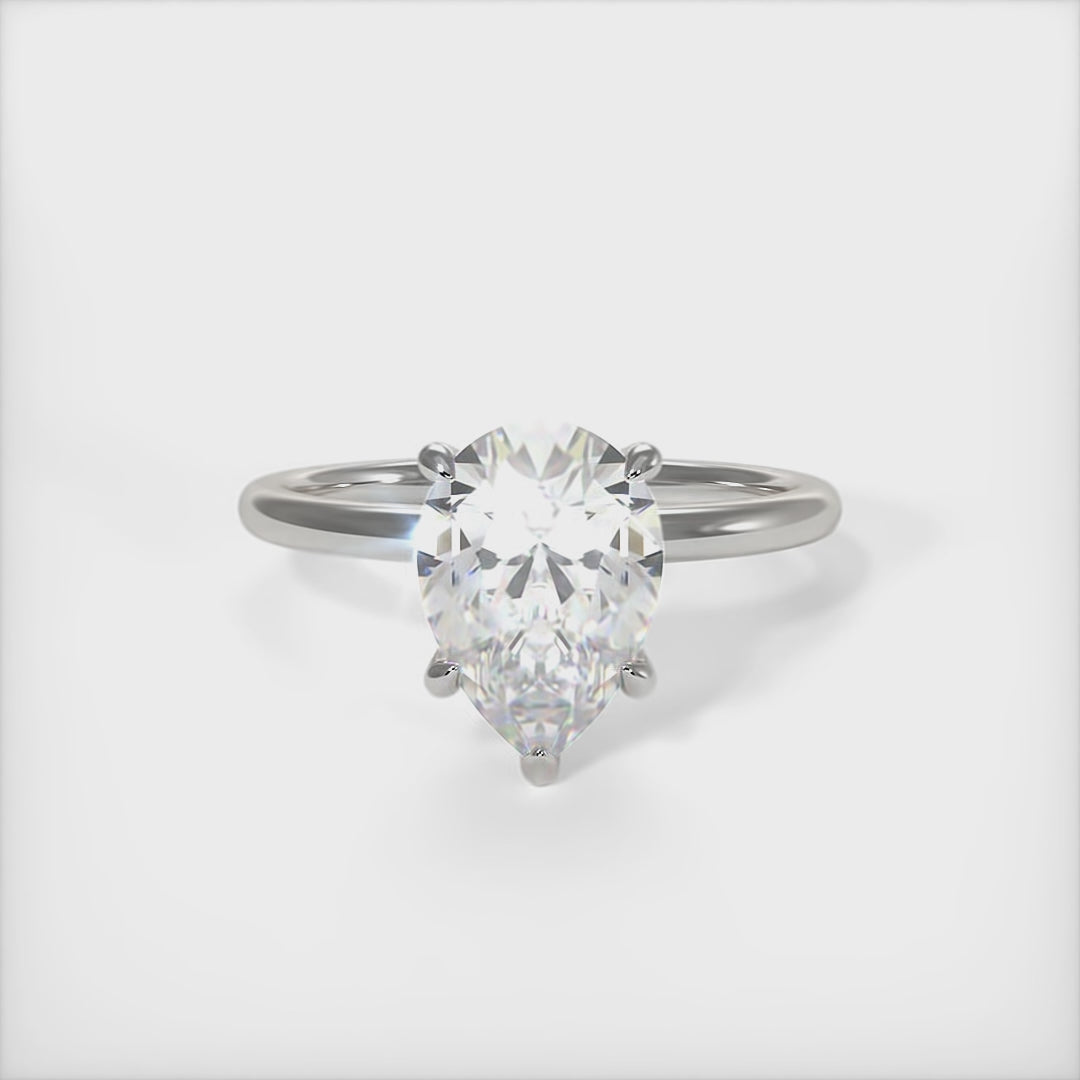 Eden Pear Shape Moissanite  Engagement Ring