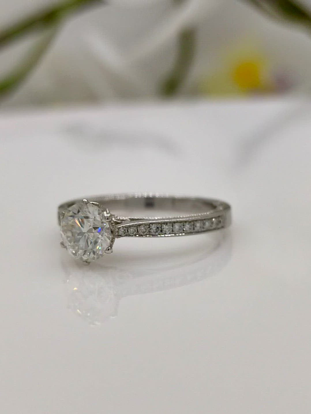 Sky Round Moissanite Engagement Ring