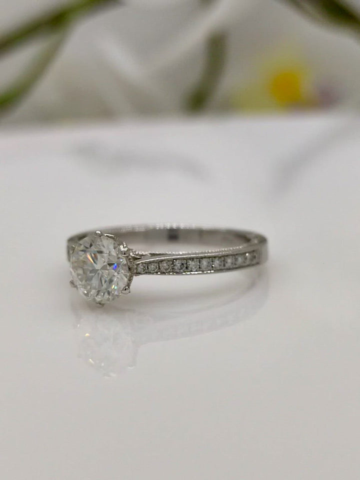 Sky Round Moissanite Engagement Ring