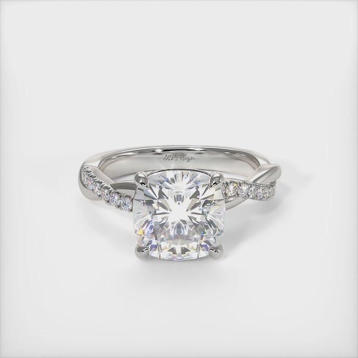 Claudia Cushion Cut Moissanite Engagement Ring