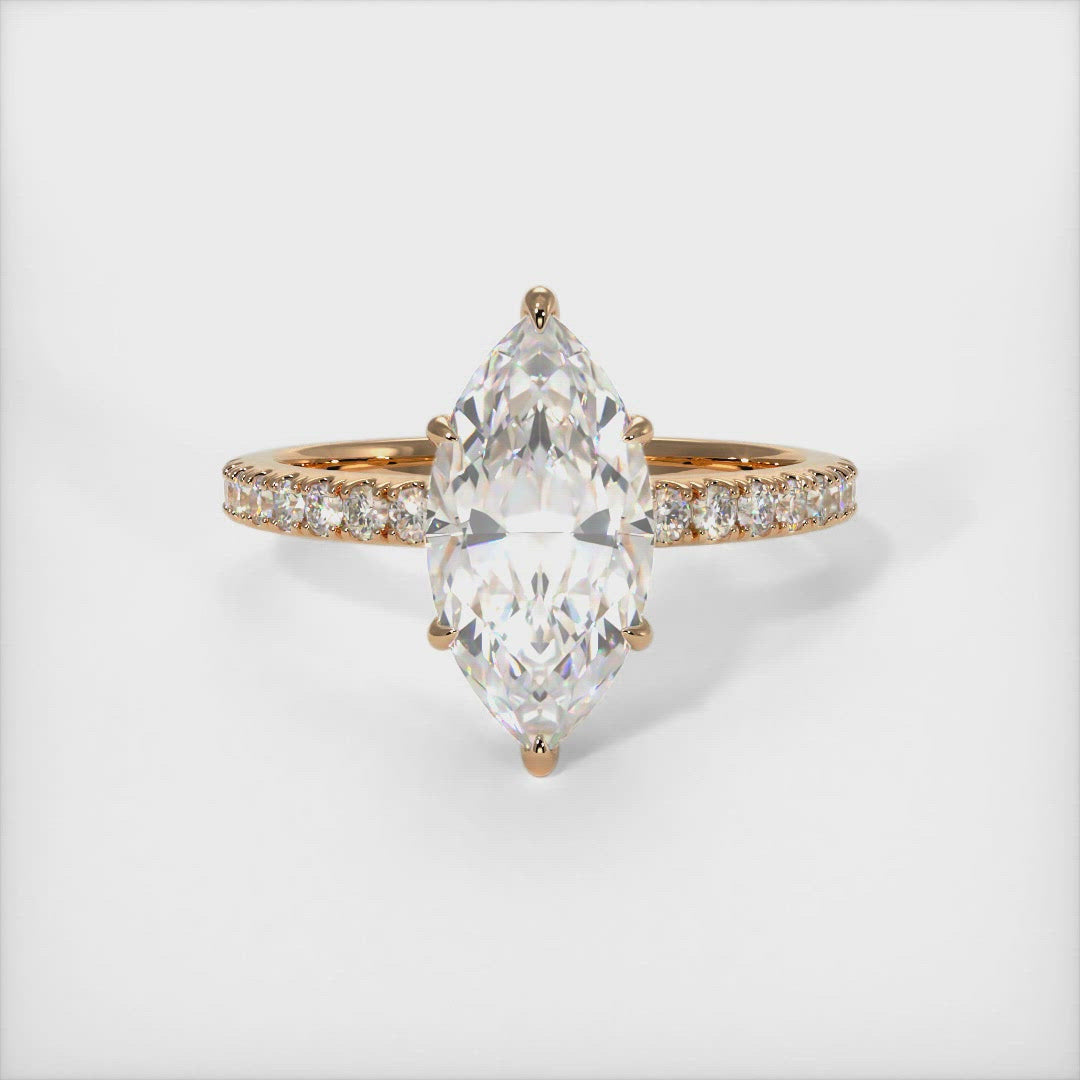 Alexandra Marquise Moissanite Engagement Ring