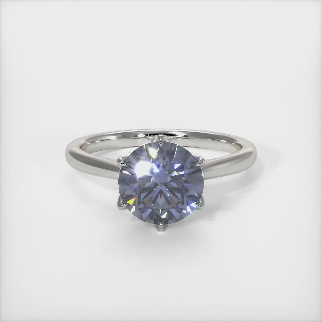 Nora Round Grey Moissanite Tulip Engagement Ring
